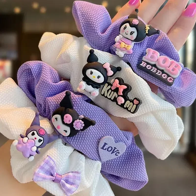 4 шт., повязки для волос Sanrio для девочек, милая мультяшная веревка для волос Куроми, кавайная эластичная повязка на голову, аксессуары для волос, держатель для хвоста, праздничный подарок (art.: 3920d1964edcd) - 3920d1964edcd