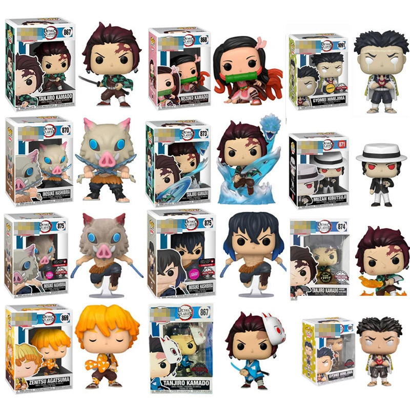 Фигурка аниме Funko POP рассекающий демонов, экшн-фигурки камадо танджиро, иносукэ, модель Q Version, декоративные игрушки для кукол, Детский Рождественский подарок