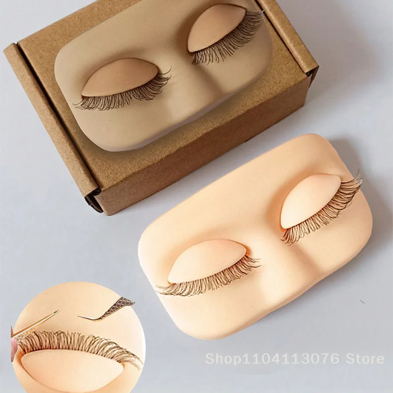 Плоская модель Mini Lash, тренировочная голова для наращивания ресниц со съемными сменными веками и накладными ресницами
