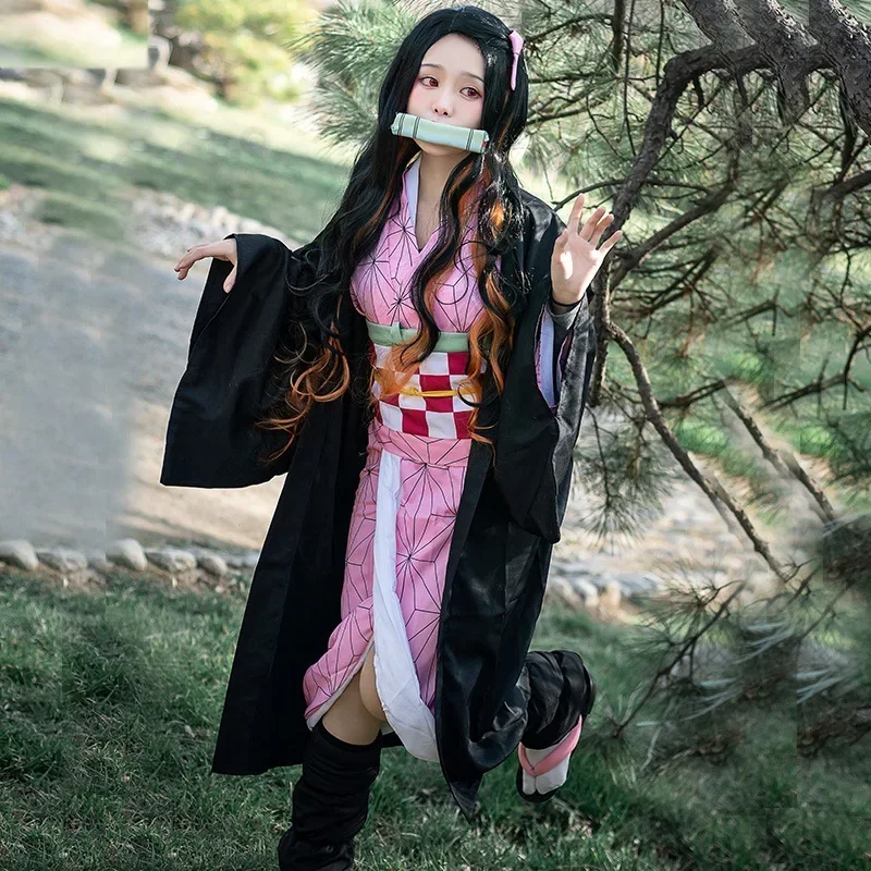 Фото Костюм для косплея Kamado Nezuko, кимоно из аниме «No Yaiba Kamado Nezuko», костюм для женщин и детей №4
