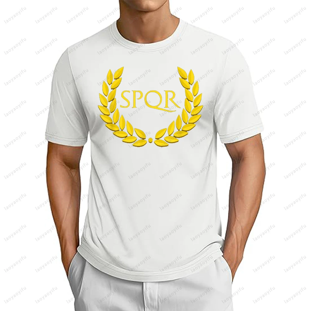 Roma Aeterna Roman Empire SPQR Футболка с графическим принтом в стиле ретро с логотипом Повседневная мода Свободная уличная одежда Летние футболки с короткими рукавами