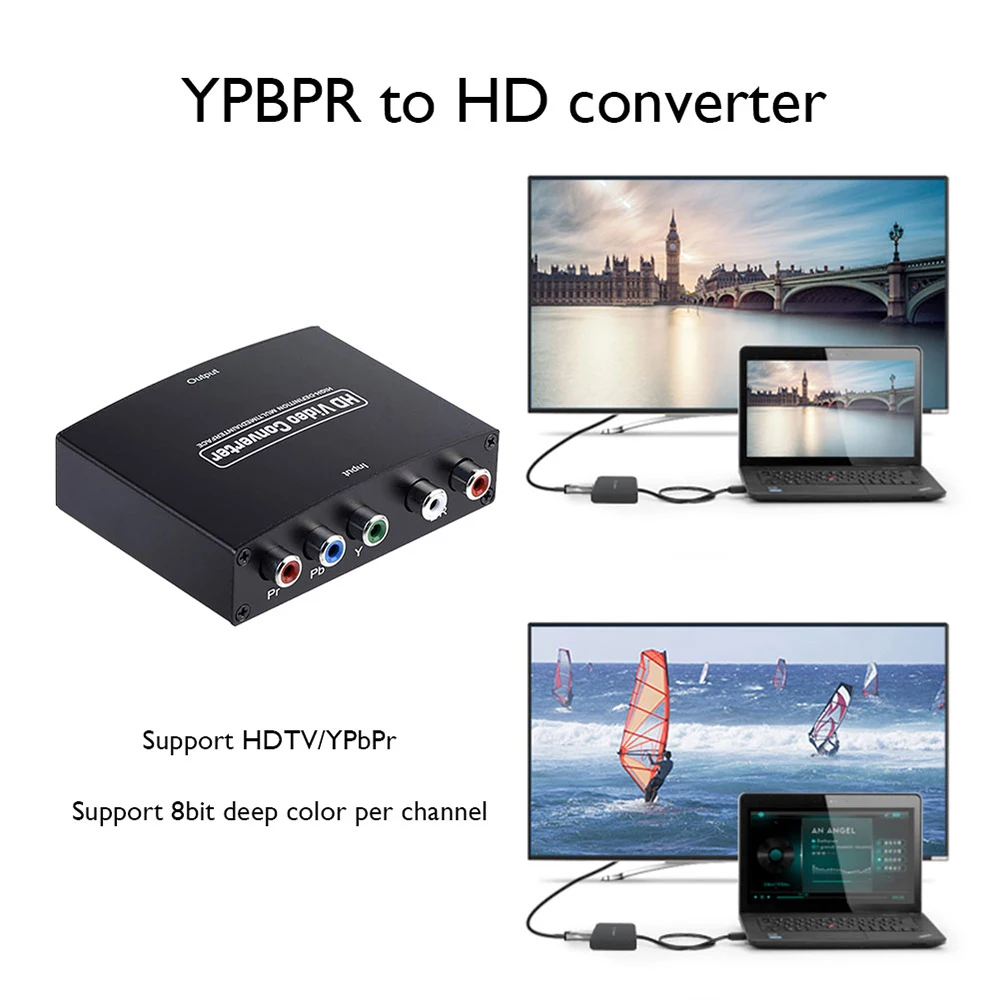 Фото YPbPr к HDMI-совместимый 1080P видео аудио конвертер адаптер RCA в HD разъем конвертеры для адаптеров для PS2 DVD PSP Xbox HDTV №3