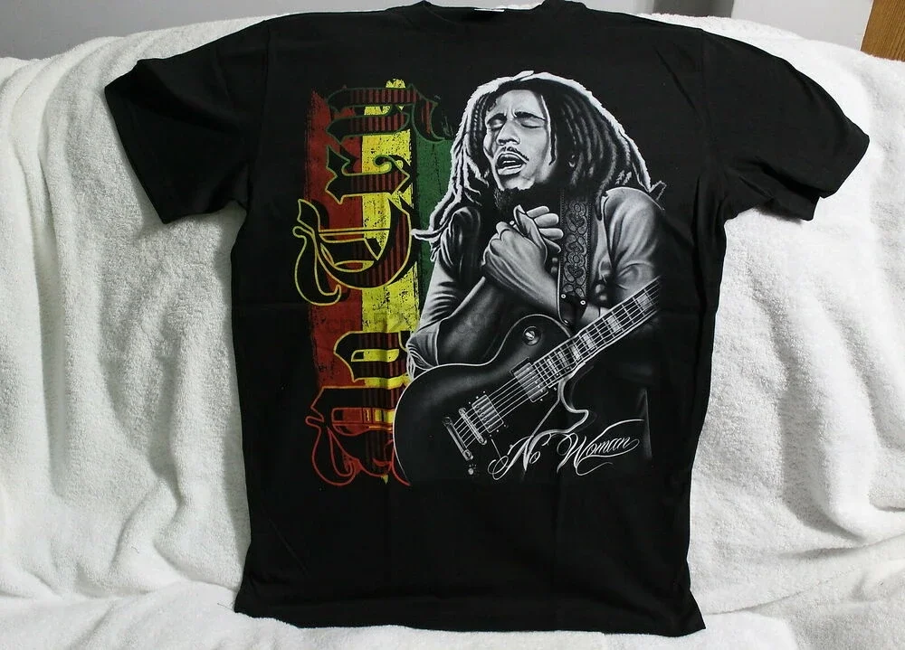 Футболка Bob Marley Guitar No Cry No Woman Reggae Jamaica Rasta, тяжелые футболки для мужчин, футболки с графическим рисунком больших размеров