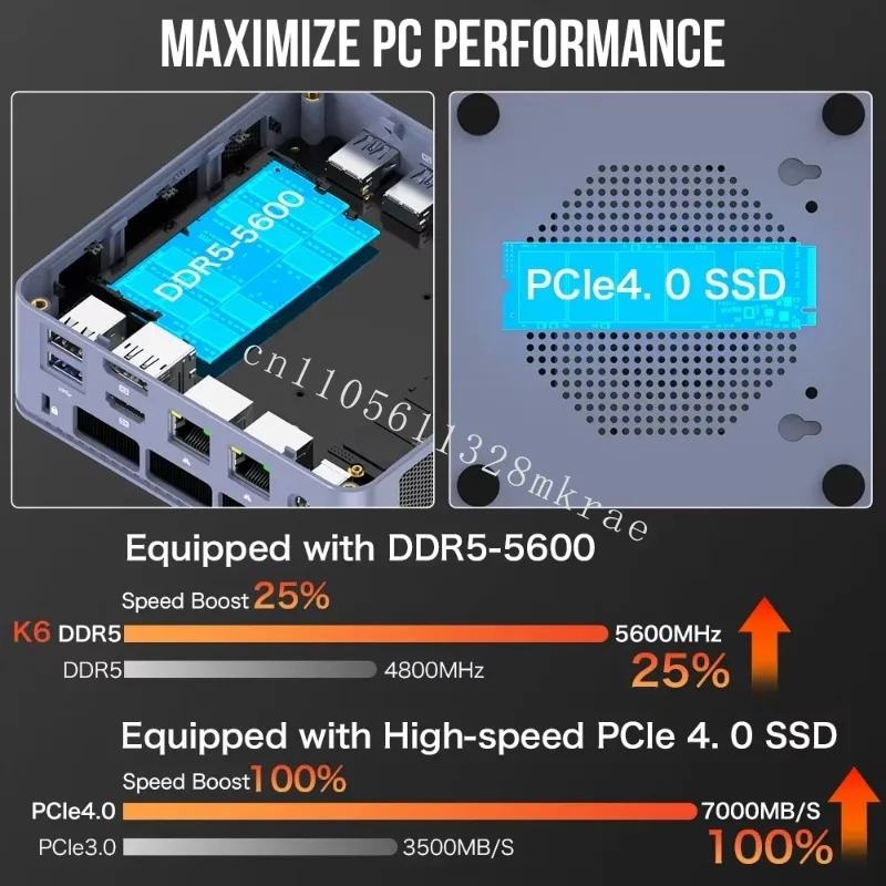 Фото Новые прямые продажи K6 мини-компьютер AMD 7840HS 32 ГБ 1 ТБ твердотельный накопитель PCIe 4.0 твердотельный накопитель мини-настольный компьютер окно №4