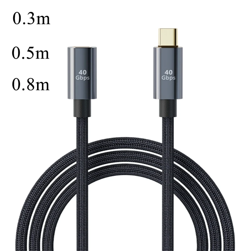 Удлинительный кабель USB C, удлинительный кабель Type-C, 100 Вт, для быстрой зарядки, удлинительный шнур для передачи 40 C