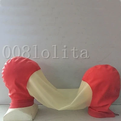 Латексная резина Gummi, крутая прозрачная и красная маска для пары, головной убор, размер XS-XXL, модная плотная