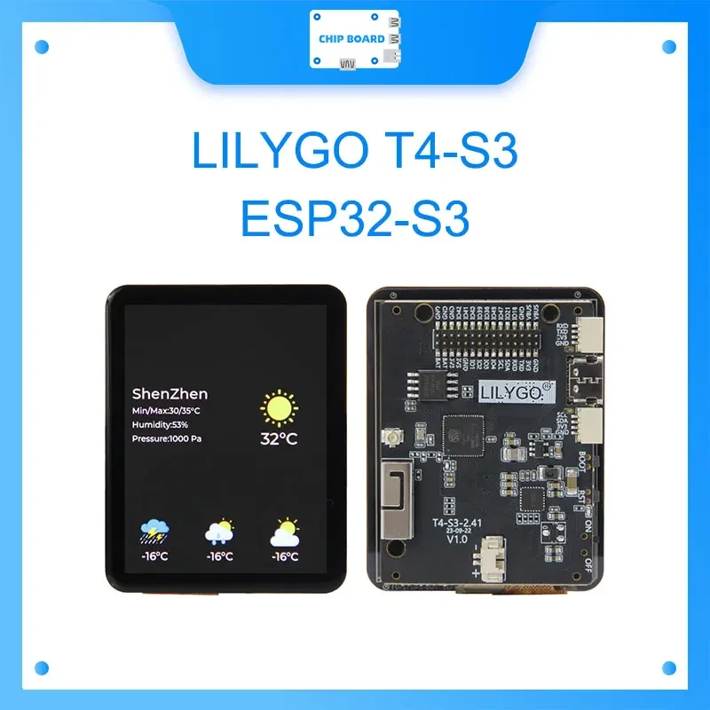 T4-S3 ESP32-S3 Espressif 2,1-дюймовый AMOLED сенсорный дисплей Макетная плата RGB-экран Двухъядерный микропроцессор LX7 WIFI Bluetooth
