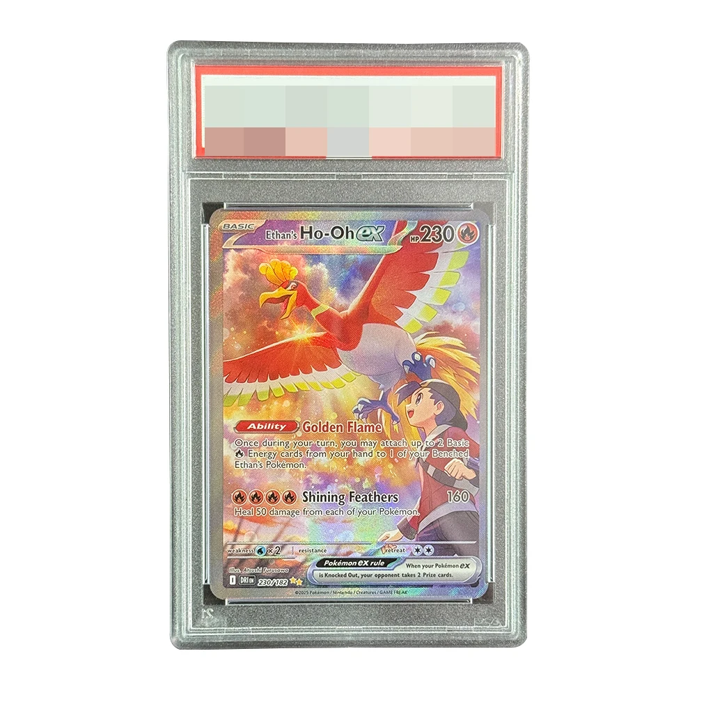 1 шт. Diy 2025 Pokemon Dri EN-Destined Rivals Ethan’s Ho-Oh Ex Graded Cards Специальные коллекционные карты ILLUSTRATION с редким рейтингом
