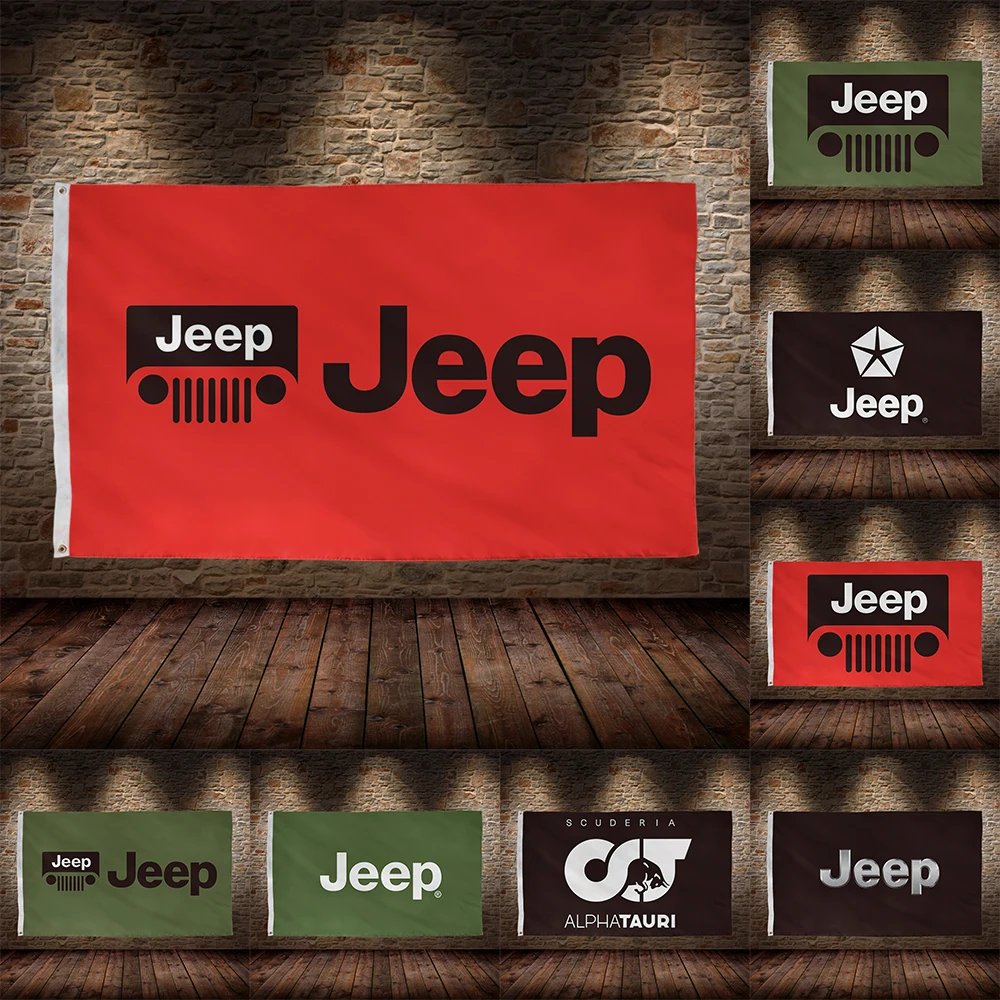 3x5 футов J-Jeeps Гоночный флаг из полиэстера с печатным оформлением для комнаты гаража