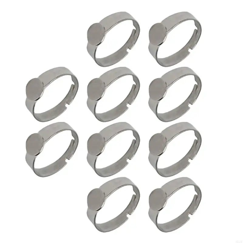 Фото HX6F 10pcs Ошибочная сталь регулируемые кольца платформы для творческих ювелирных колец. №5