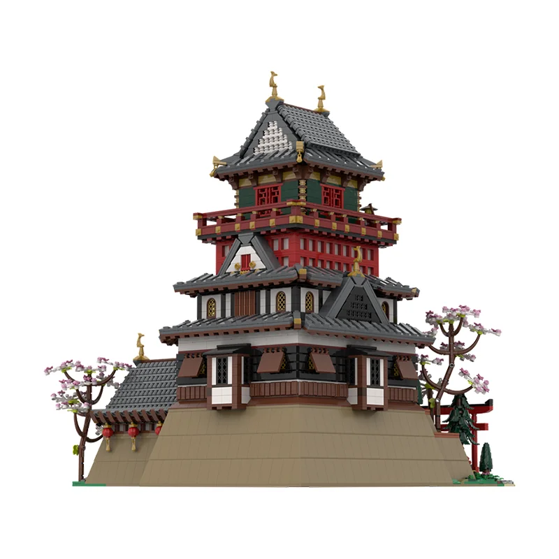 Фото 6618 шт. MOC самурайский замок, образовательные блоки для зданий, ниндзягоская игрушка в подарок для детей, развитие творчества №3