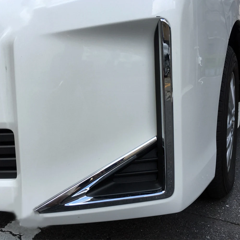 Фото Для Toyota Voxy 80 Series Hybrid 2018 2019 2020, Хромированная передняя противотуманная лампа, обшивка для фотолампы, декоративная рамка №3
