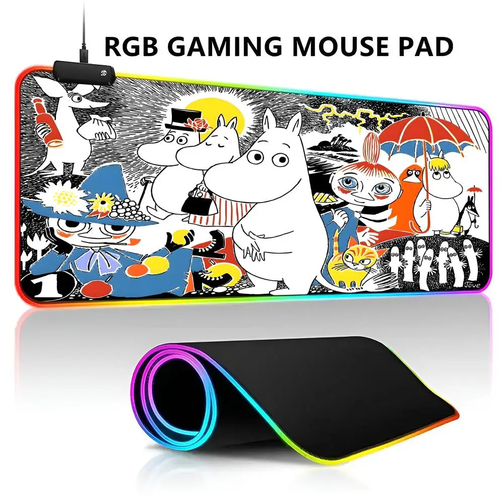 M-MoominS Подушка Коврик для мыши RGB LED Light Игровой Водонепроницаемый Большой ковер для геймерской мыши Большой коврик для клавиатуры Mause Коврик для ПК Настольный игровой коврик с