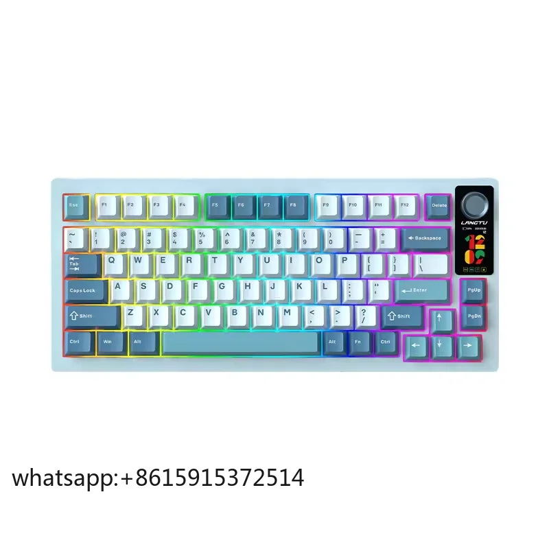 TLCRETE Langtu LT75, 3 режима, 80 клавиш, RGB PBT, проводная/беспроводная/BT, RGB прокладка, индивидуальная механическая клавиатура для геймеров 75%