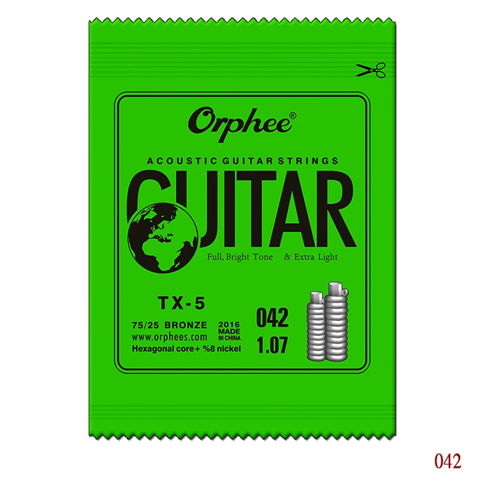 Фото Сменная струна для акустической гитары Orphee, одинарная струна EBGDA, манометр 010 014 023 030 039 047, шестиугольная углеродистая сталь №5