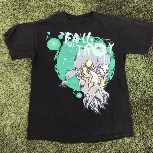Хлопковая черная рубашка унисекс Vtg The Fall of Troy Band Tour, блузка BL060 для мужчин и женщин, роскошные летние футболки