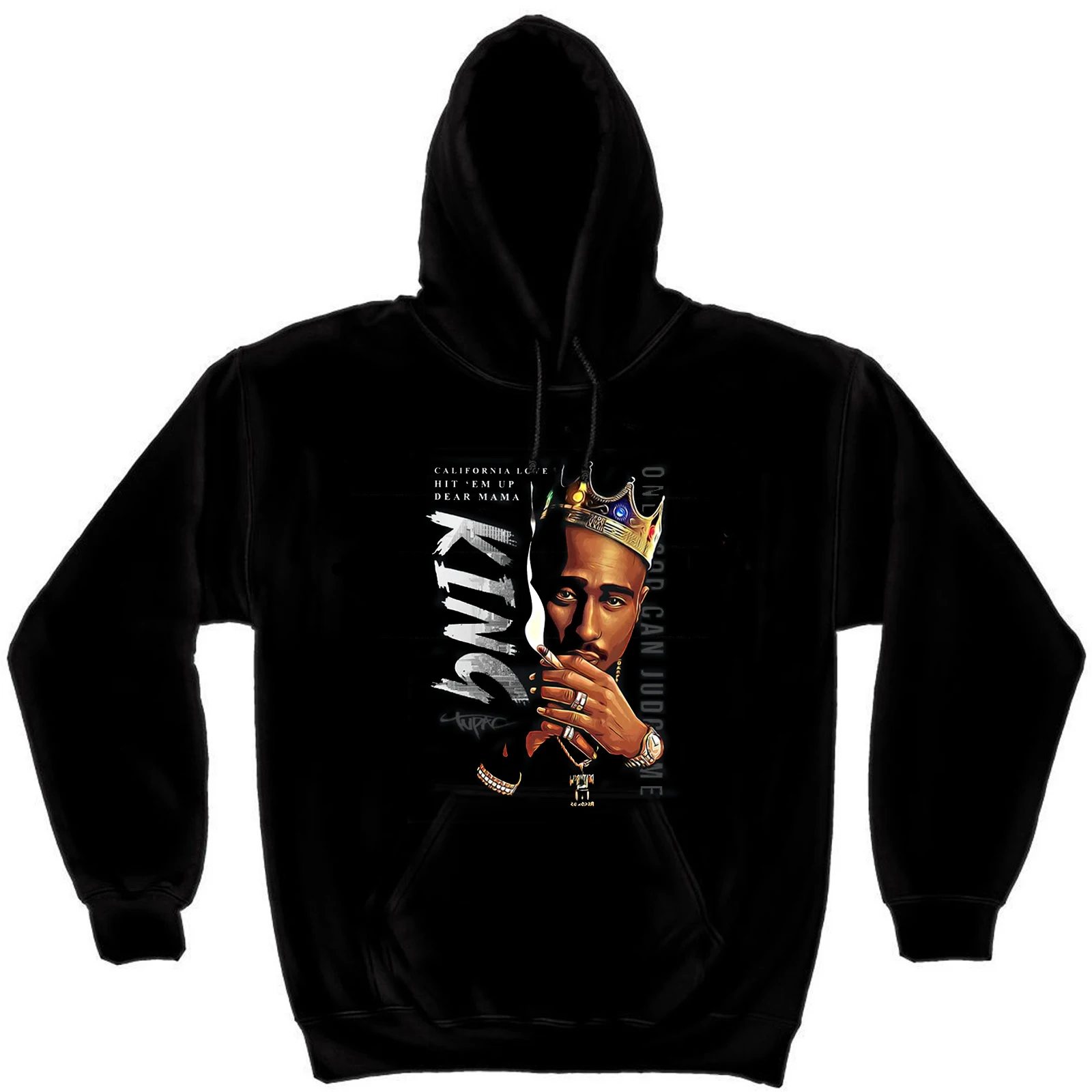 2PAC пуловер King of Rap Tupac Shakur, толстовка, новинка, 100% хлопок, удобная повседневная мужская толстовка, модная уличная одежда