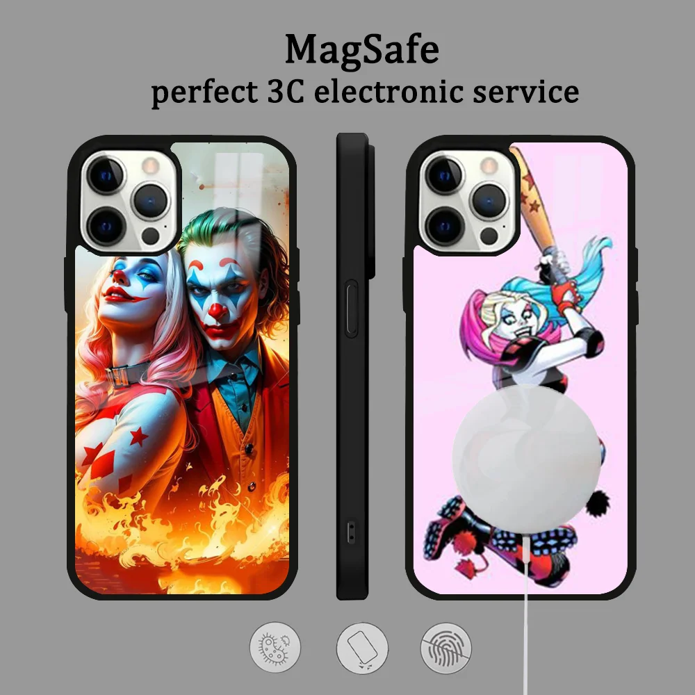 Чехол для телефона с рисунком Харлиса Квиннса для IPhone 16, 15, 14, 13, 12, 11 Pro Max Plus Mini Magsafe Mirror, беспроводной магнитный чехол