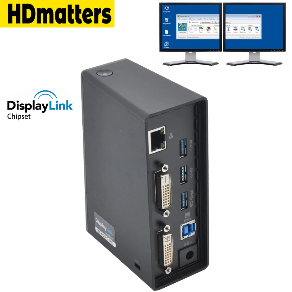 Адаптер видеоконвертера Displaylink USB 3,0 для Lenovo ThinkPad 0A34193 03X6059, док-станция USB3.0 на dual DVI + RJ45 + USB