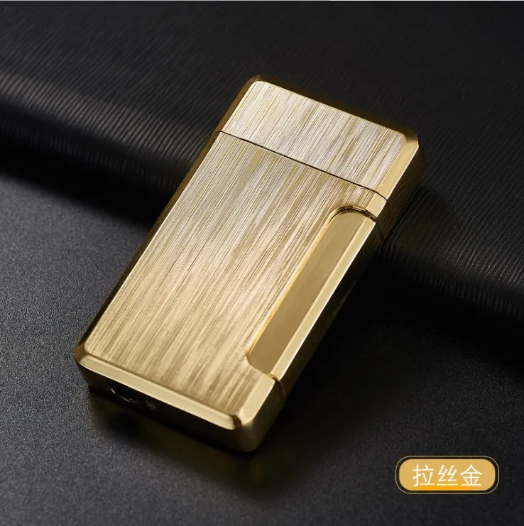 Фото Прямая зажигалка Clang Side Press с персонализированным узором по краям, ветрозащитная надувная зажигалка №3