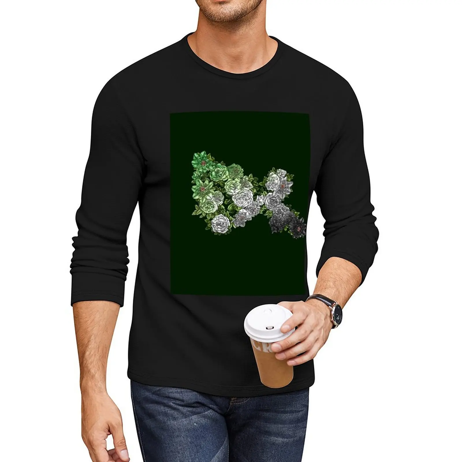 Длинная футболка Clematis and Roses Aroace 2023, быстросохнущая футболка, пустые футболки, мужские футболки с рисунком