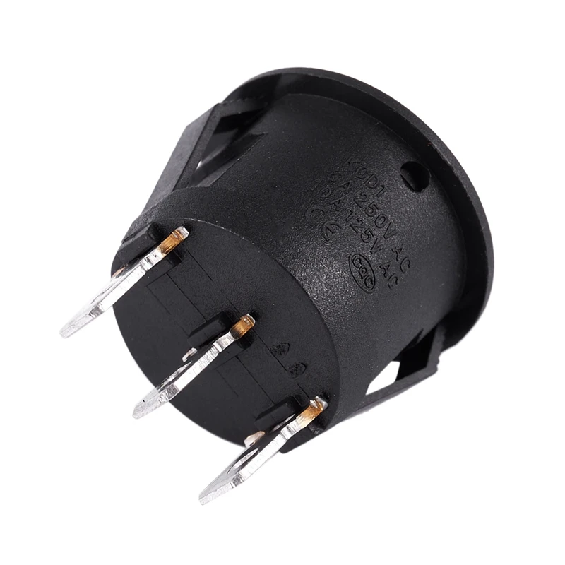 Фото 4 X AC 6A/250V 10A/125V 3-контактный SPDT вкл/выкл/вкл 3-позиционный круглый лодочный кулисный переключатель №3