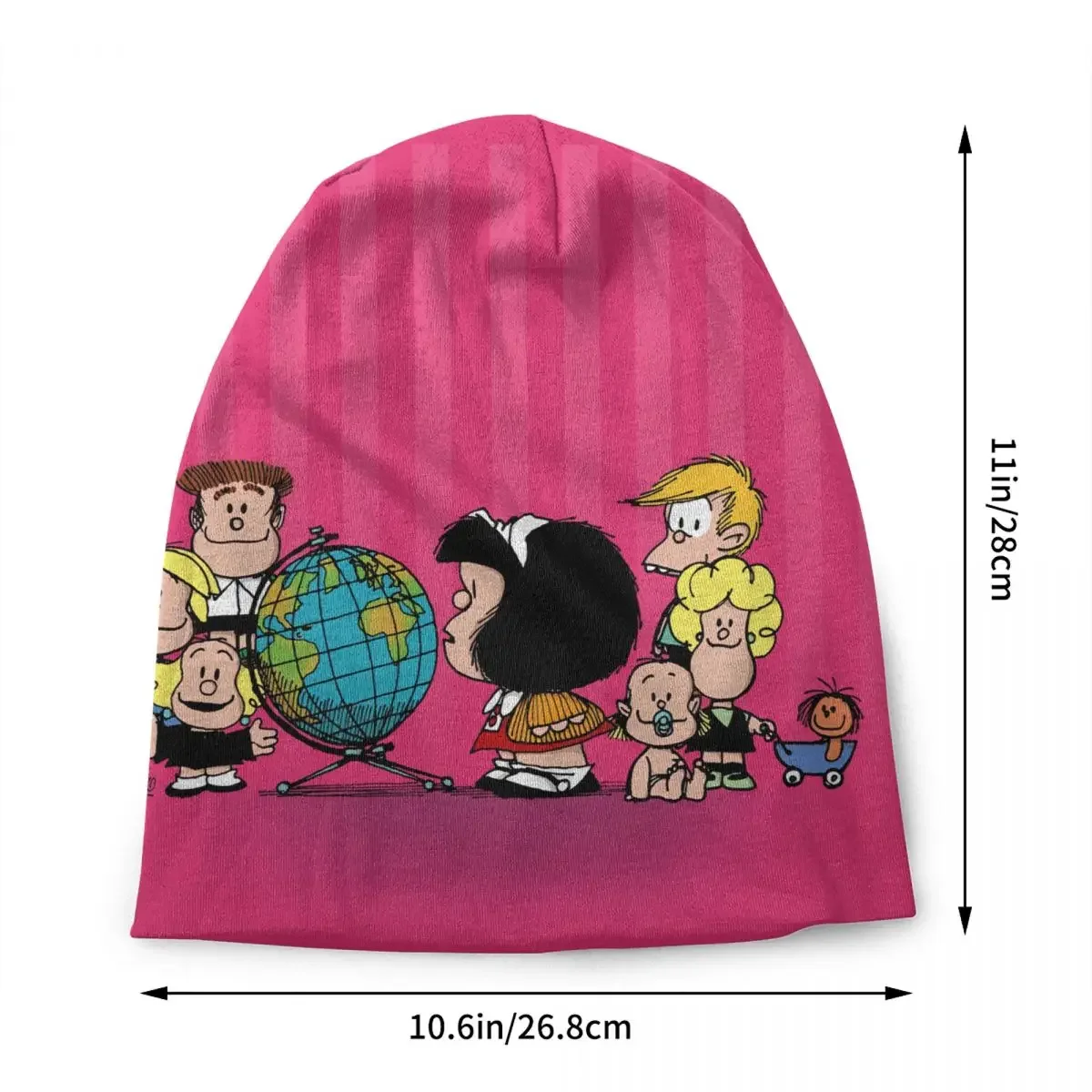 Фото Mafalda Friends капот шапки уличная вязаная шапка для мужчин женщин теплая зима Quino комиксы мультфильм Skullies шапки шапки №2