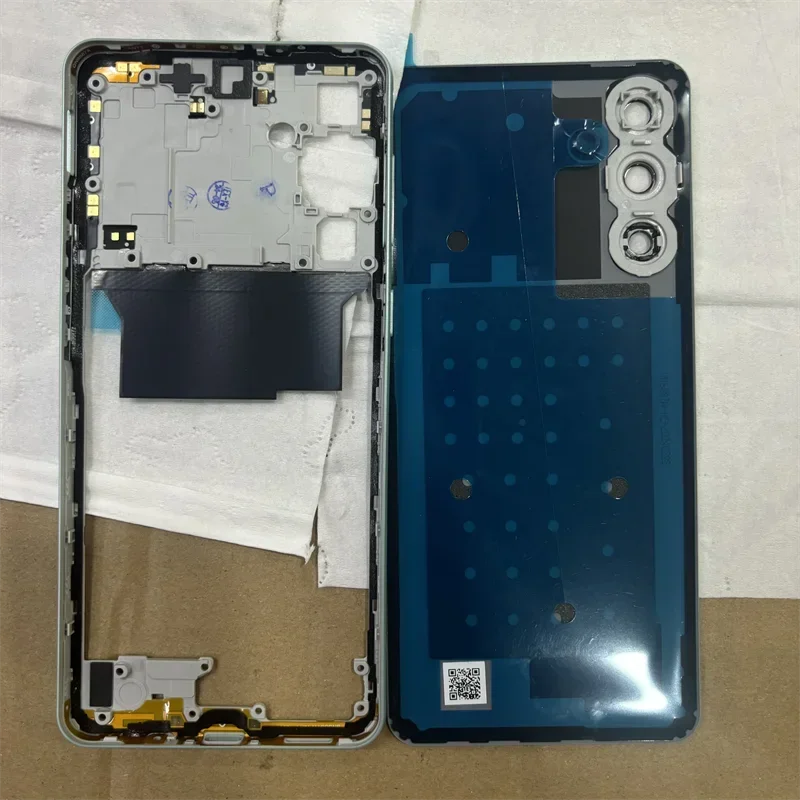 Фото Поп-полный корпус для Samsung Galaxy M55 5G M556, средняя крышка рамы + задняя крышка аккумулятора, задняя дверь, запасные части №2