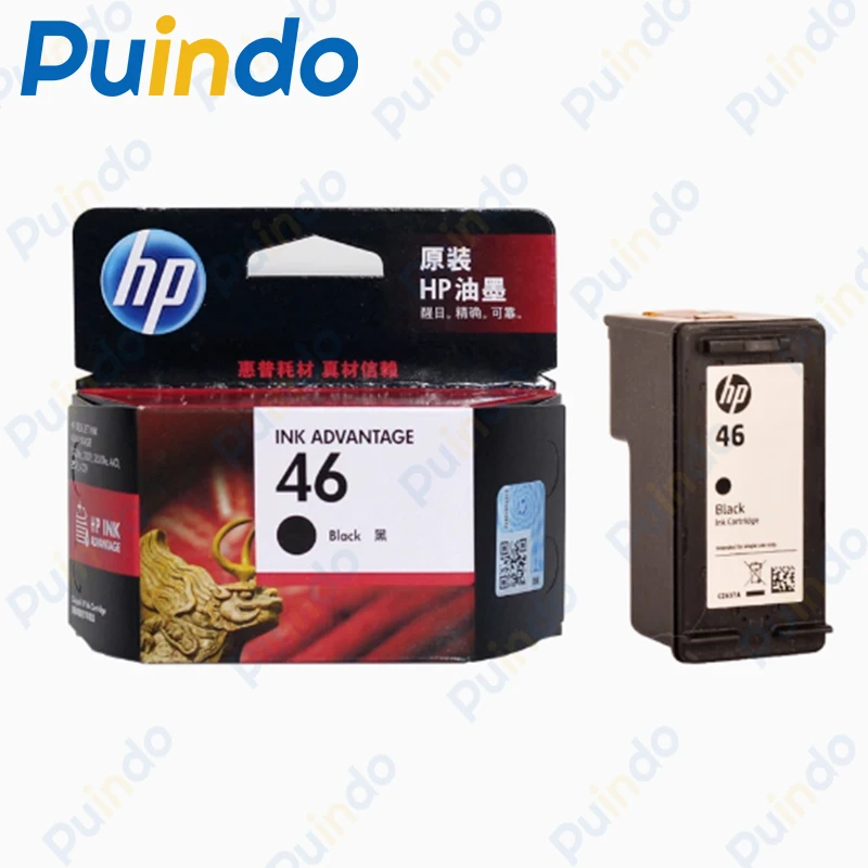 Фото 1 комплект, 2 шт., оригинальные черные и цветные картриджи HP 46 для HP DeskJet 4720 4729 2520 2529 чернила на основе красителя №2