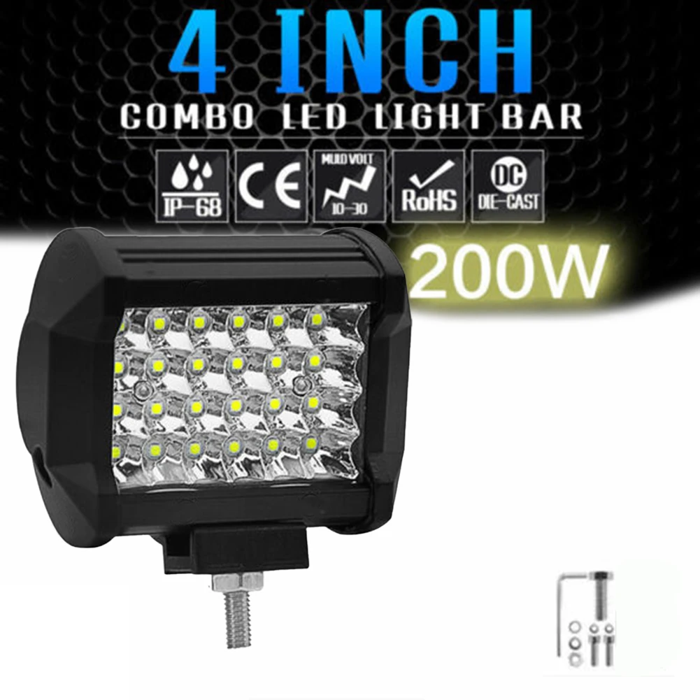 1 шт 4 дюймовых 72W 12V/24V транспортных средств светодиодные белые рабочие огни прожектор бар ночной лампы дальнего света для легковых автомобилей джип внедорожной фары