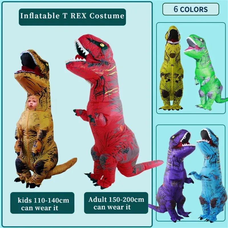 2025 11 Simbok Hot T REX Надувной костюм динозавра для взрослых и детей, вечерние костюмы для косплея, тираннозавра, необычный талисман динозавра, мультфильм H5