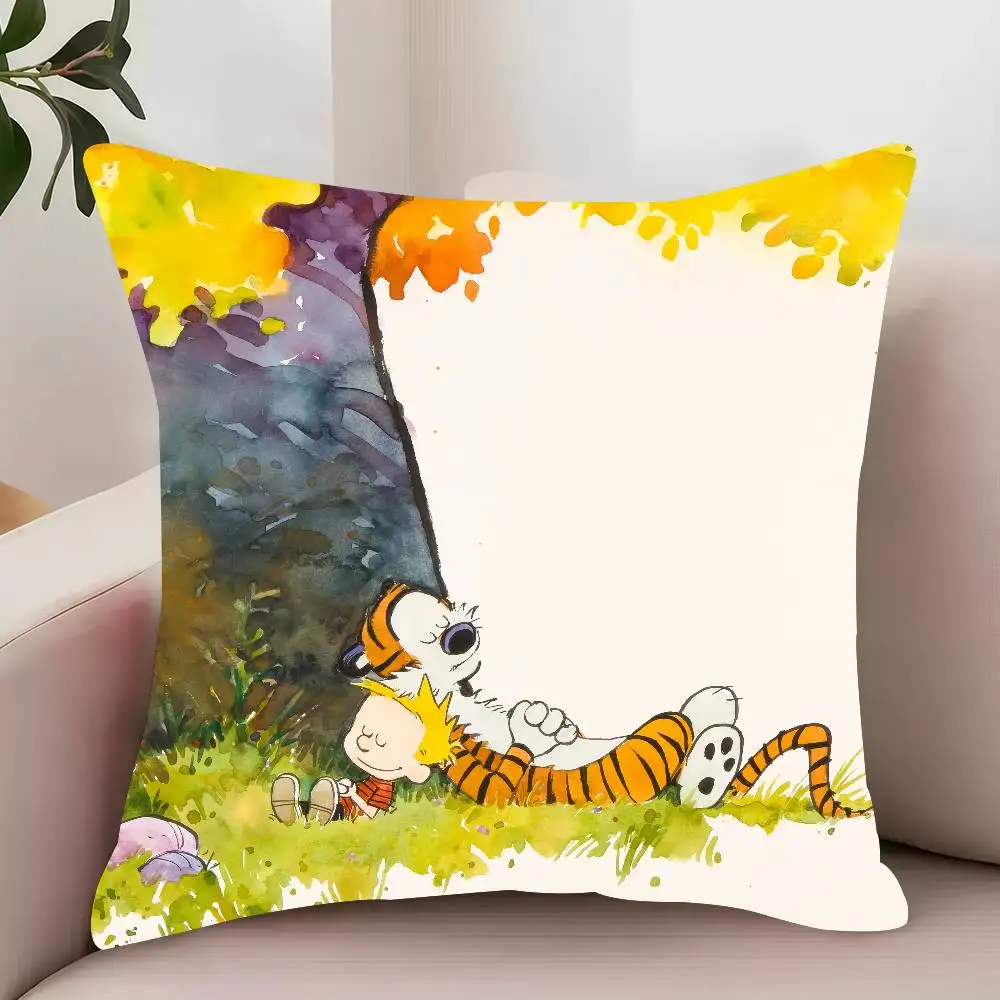 Милая наволочка с рисунком C-Calvin и H-Hobbes, декор, защитные чехлы, удобные мягкие для дивана, гостиной, домашнего офиса (art.: 3920d0a1c1939) - 3920d0a1c1939