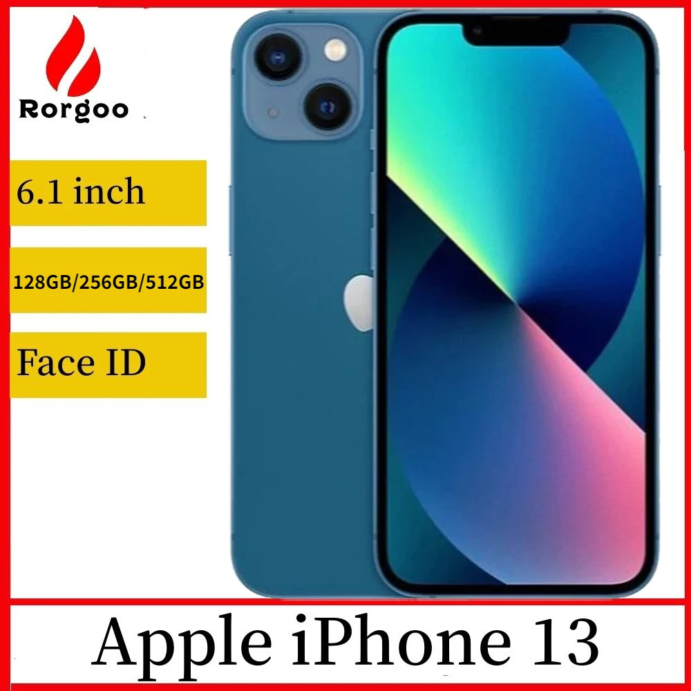 Apple iPhone 13 128 ГБ/256 ГБ/512 ГБ ПЗУ Оригинальный разблокированный A15 Bionic Hexa Core IOS 5G Face ID 6,1-дюймовый OLED-экран мобильного телефона iphone 13