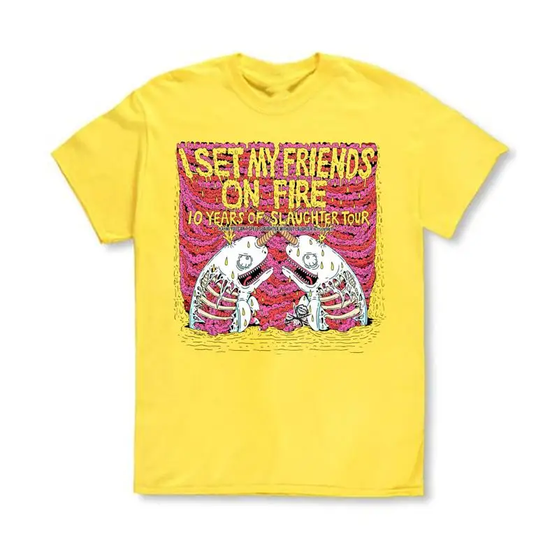 Редкая желтая футболка My Friends On Fire Band Tour для фанатов от S до 5XL TMB