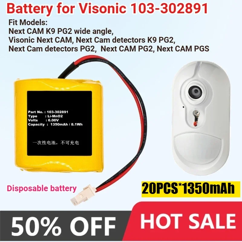 20 шт./лот, аккумулятор 1350 мАч для Visonic 103-302891 103-302915 EVE2CR17450-C GP2CR123A OSA363, детекторы Next CAM PGS Next Cam PG2 Электроника