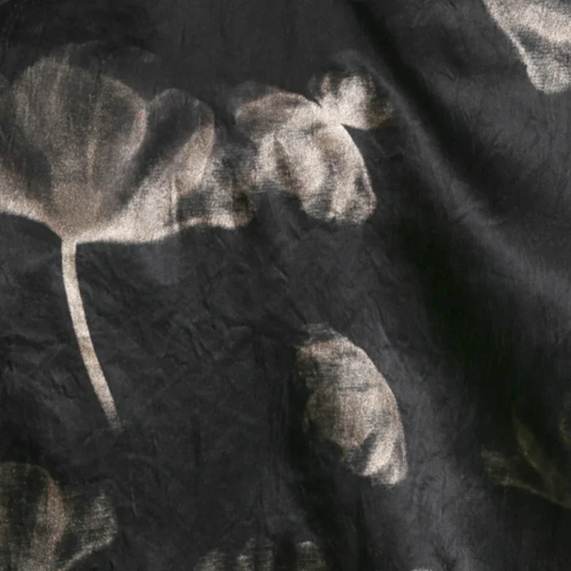 Тяжелые черные, золотые, персиковые, листья Qipao, широкие брюки, кардиган, платье, одежда, дизайнерская ткань (art.: 3920ca101671c) - 3920ca101671c