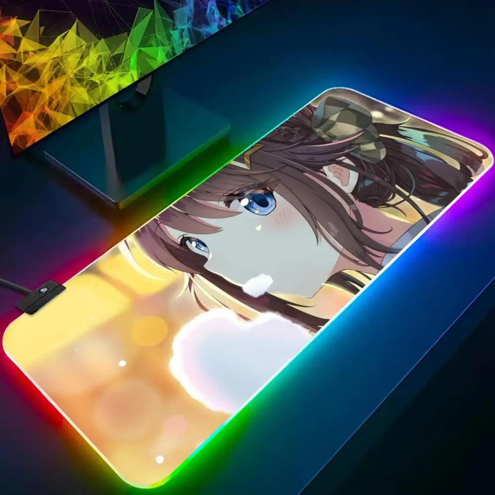 hololive tokino sora Коврик для мыши RGB Игровой коврик для мыши Большой светодиодный коврик для ПК Настольный коврик Светящийся коврик для мыши Большие коврики для клавиатуры Настольный коврик с