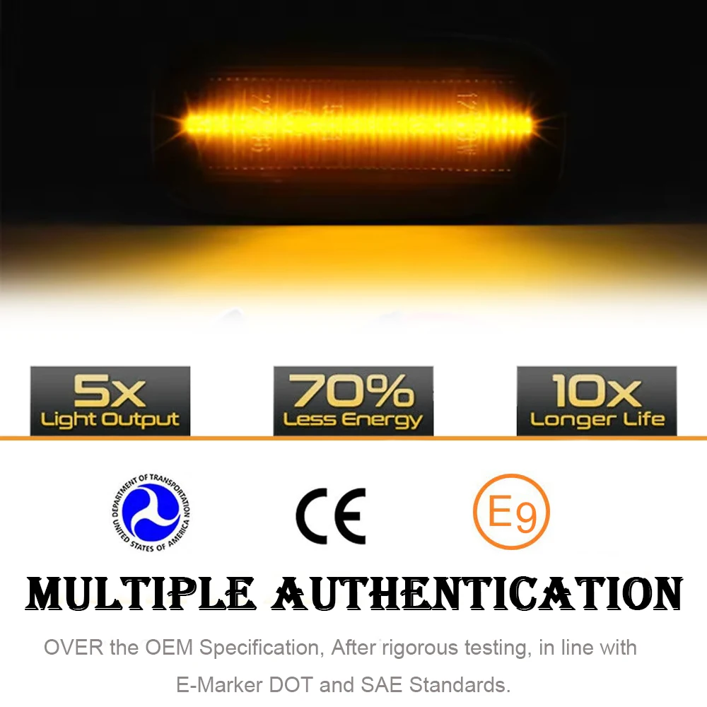 Фото 2x повторяющиеся светодиодные боковые габаритные огни для Jeep Compass Commander Patriot Liberty Grand Cherokee Chrysler 200 300 Sebring Town №2