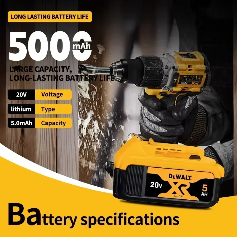 Фото 100% новый мощный оригинальный литий-ионный аккумулятор DEWALT 5AH 6AH DCB203 18 В 20 В 60 В для Dewalt DCB206 DCB205 DCB204 №2