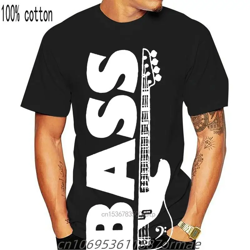 Kaus Pria Cetak Kustom-o Katun 100% Kaus Wanita, футболка для окуня, бас, Gitar dan Kata Bass