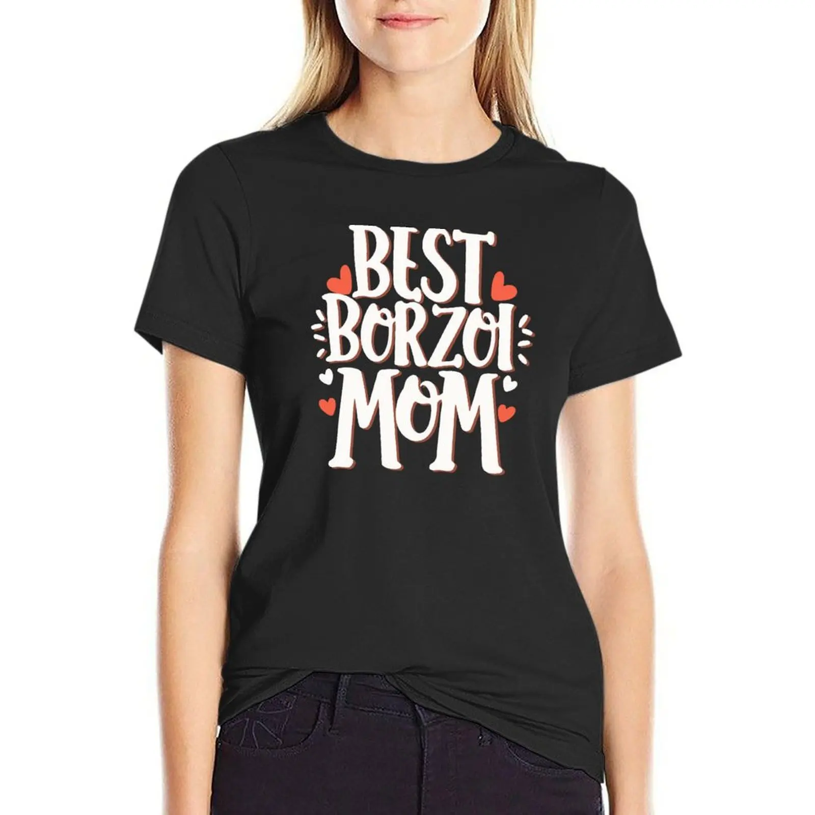 Футболка Best Borzoi Mom, топы больших размеров, топы, тренировочные рубашки для женщин, свободный крой