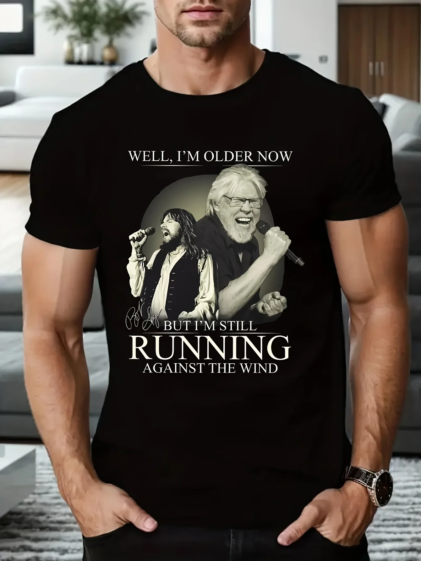 Забавные мужские футболки Bob Seger Well I'm Old Now, милая эстетичная одежда, футболки для девочек, Harajuku, аниме, мужские футболки с принтом B5021350