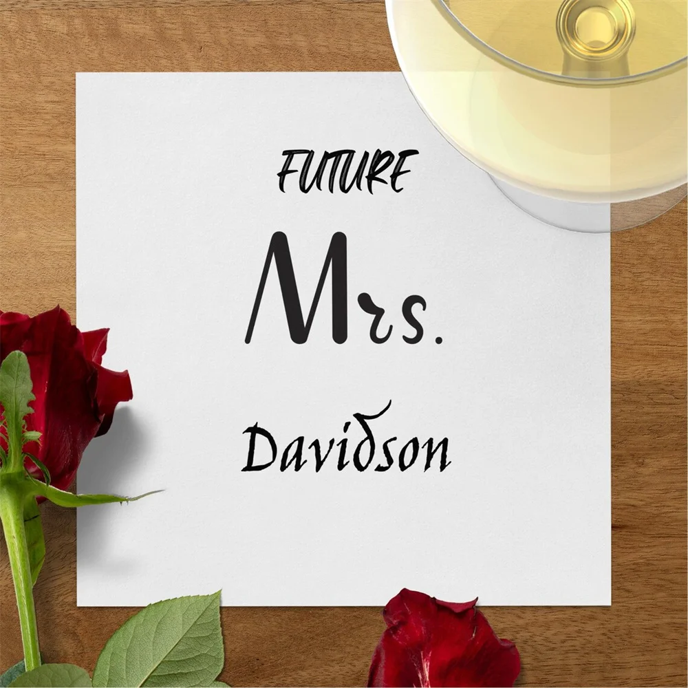 50 шт., Коктейльная салфетка будущая миссис Davidson, свадебная салфетка для невесты, свадебная Коктейльная салфетка для вечеринки, помолвка