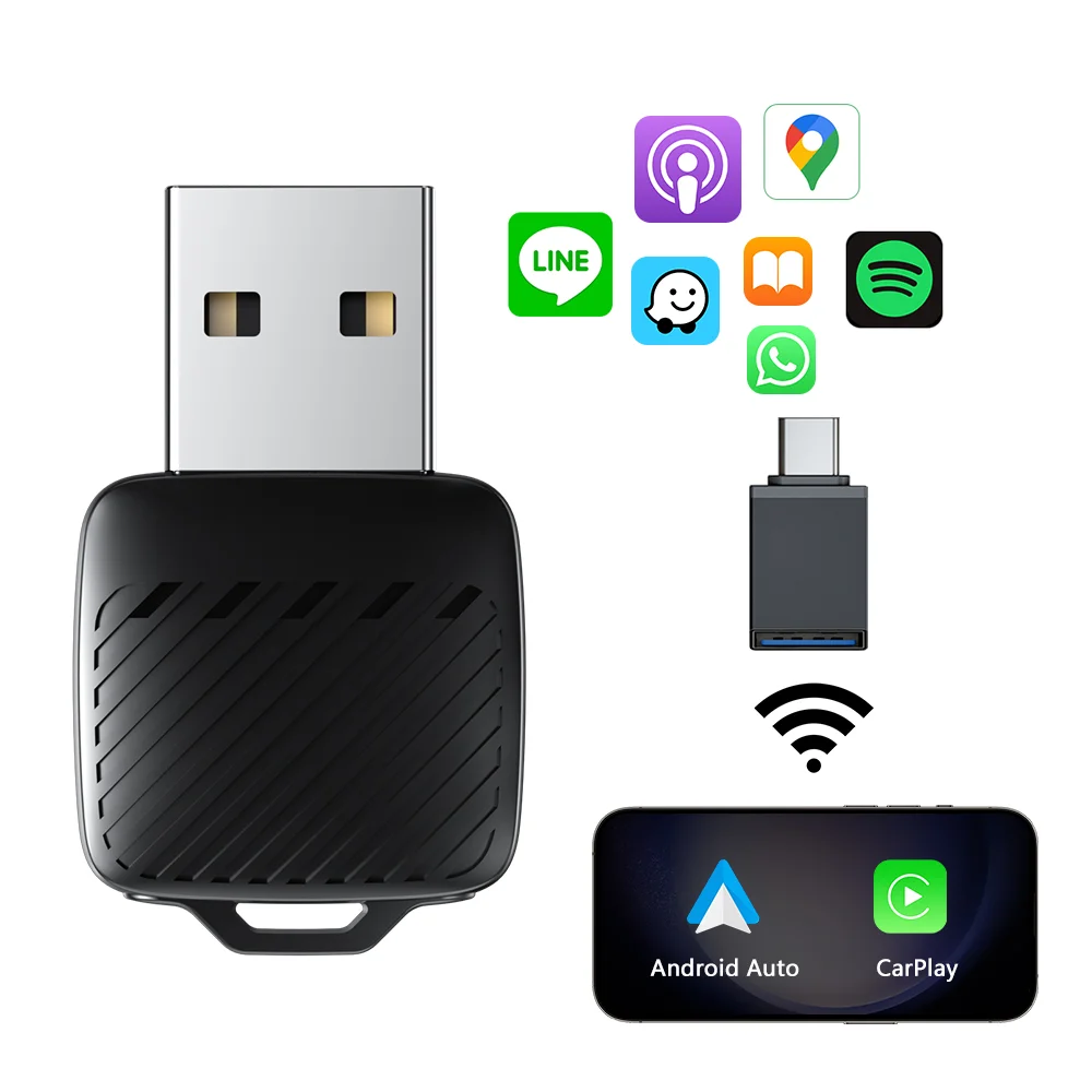 Беспроводной адаптер 2 в 1, адаптер Carplay и Android Auto Dongle Mini Plus, работающий с разъемом USB типа a c для a-pple Mercede 2018 Автоэлектроника