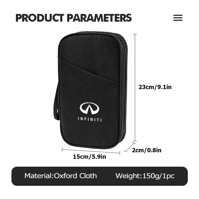 Портативная сумка-органайзер с USB-портом, дорожная сумка для наушников, сумка для кабеля для Infiniti Q70L QX50 Q50 QX30 QX60 QX80 Q60 Q30 QX70 Q70 G37 (art.: 3920d1e0e22b9) - 3920d1e0e22b9