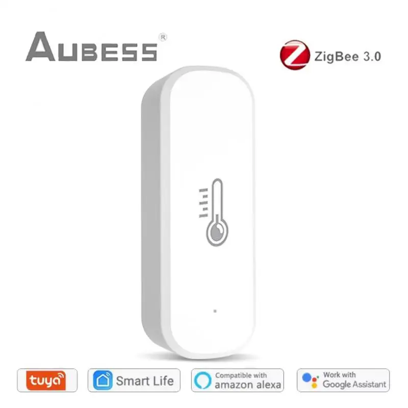 Умный датчик влажности и температуры Tuya Zigbee, дистанционный Wi-Fi датчик температуры и влажности, работает с приложением SmartLife и поддержкой Alexa ...