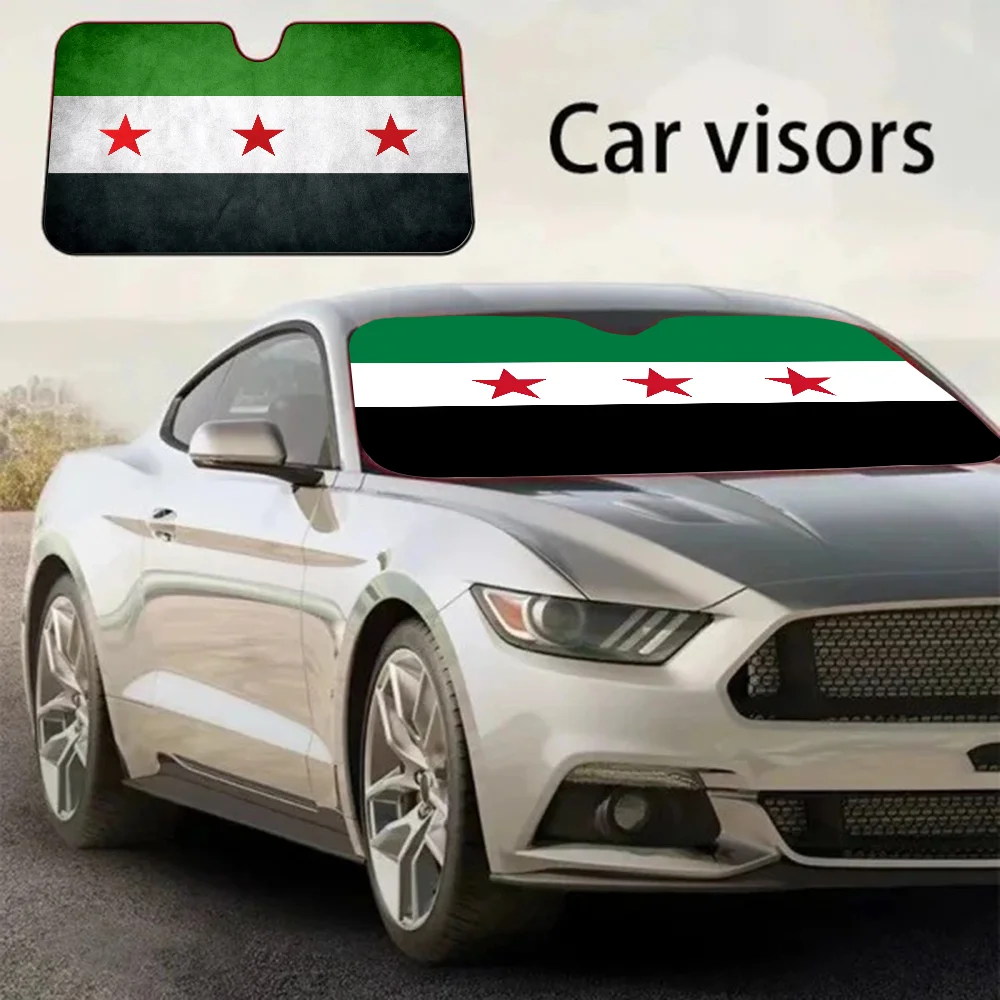 S-Syrian A-Arab Republic Сирийский трехзвездный флаг мультяшный автомобильный солнцезащитный козырек на переднее окно, солнцезащитный козырек, аксессуары для интерьера (art.: 3920cd8bfefcb) - 3920cd8bfefcb