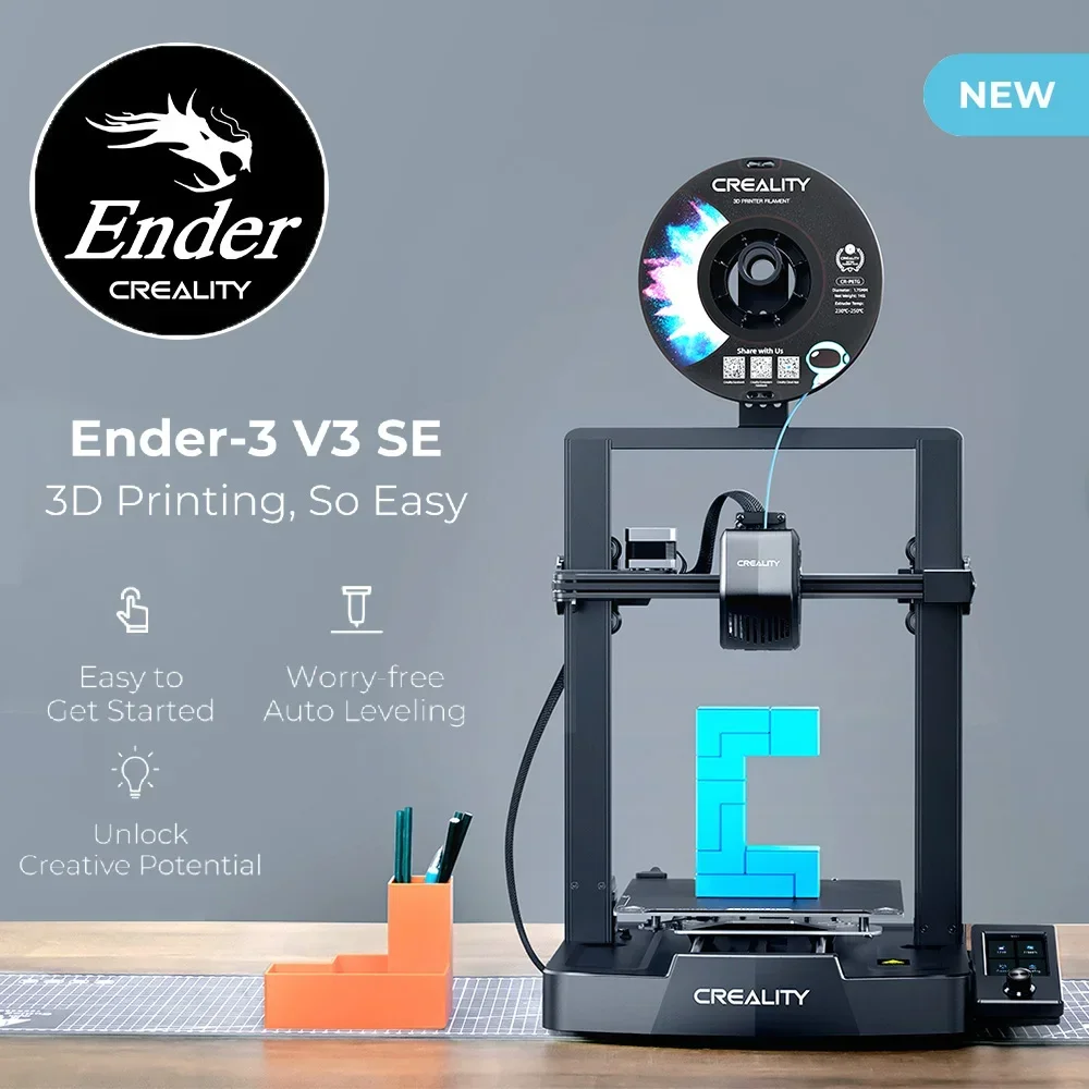3D-принтер Creality 3D Ender-3 V3 SE, прямая экструзия, скорость печати 250 мм/с, двойная Z-ось, МЕ дисплей, CR Touch