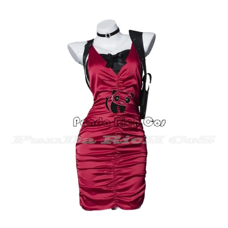 Фото Злое платье Cheongsam, красный парик Ада, обувь на Хэллоуин, карнавальный костюм для маскировки, женский костюм Resident 4, Ада Вонг, карнавальный костюм для девочек №3