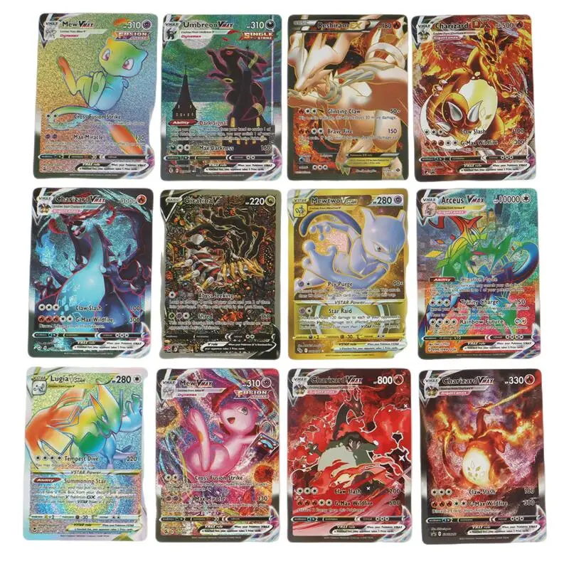 Фото 60/100 шт., голографические карты Pokemon EX Vstar Vmax GX, радужная буква Arceus Charizard Mewtwo Evolution, торговая карта №4